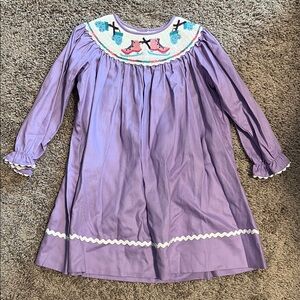 Purple Ruffled Babydoll Dress with Bishop Sleeves